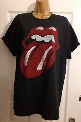 Buy The Rolling Stones  Black And Red Lips Vintage Look T Shirt Size L 100% Cotton • 10.99£