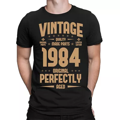 Buy Vintage 1984 Aged To Perfection Original Parts Mostly Birthday Mens T-Shirts #E4 • 13.49£