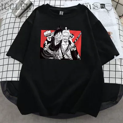 Buy Anime One Piece Unisex Casual Short Sleeve T-Shirt Harajuku Black • 13.79£