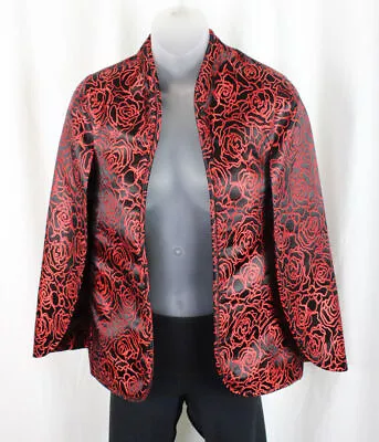 Buy Richard K Tsao Women's Black Red Print Cape Accent Lined Jacket Size Small • 23.79£