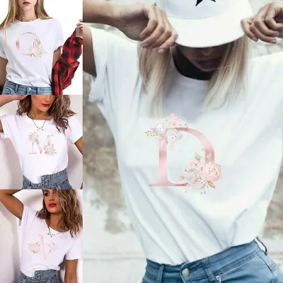Buy Womens T Shirt Ladies Baggy Fit Short Sleeve Slogan T-shirts Tee Tops~ • 5.99£