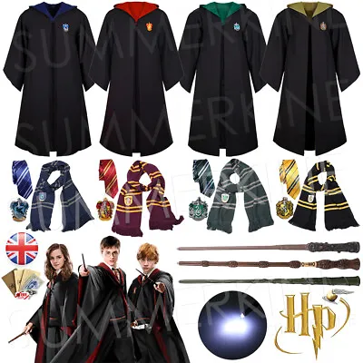 Buy Harry Potter Gryffindor Ravenclaw Slytherin Robe Cloak Tie Costume Wand Scarf UK • 4.66£