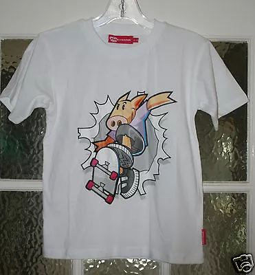 Buy Piggy Bank Boys T Shirt With Pig On Skate Board On It Age 11/12 *New* Skateboard • 5.99£