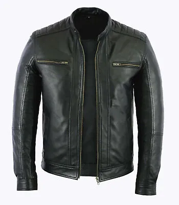 Buy Plus Sizes Fashion Real Leather Lambskin Leather Biker Style Motorcycle Jacket • 89.99£