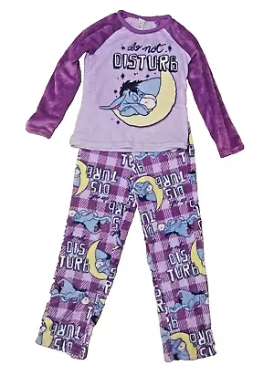 Buy Disney Eeyore Women Size: M (8-10) Do Not Disturb Fuzzy Purple Pajamas • 17.37£
