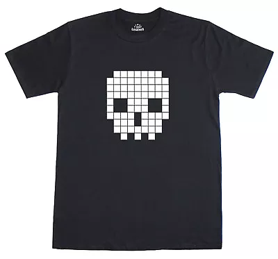 Buy Mens T Shirt 8-Bit Retro Gamer Geek Novelty Pixel Skull 100% Preshrunk Tee • 11.99£