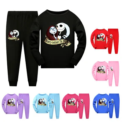 Buy Pop Kids The Nightmare Before Christmas Jack Sally Pyjamas T-shirt Pants Outfits • 12.99£