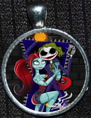Buy Nightmare Before Christmas Jack Sally Joker Harley Quinn Disney Pendant Necklace • 5.69£