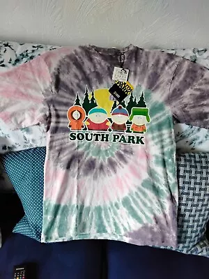 Buy South Park Tie Dye Purple T-Shirt Pull&Bear Comedy Central Size Small NEW • 5£