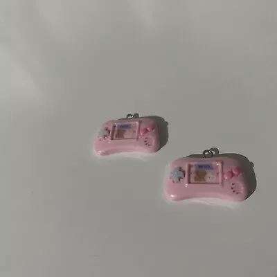Buy 2 Light Pink Hand Held Game Charm Earrings Jewellery Making Crafts • 1.35£