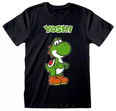 Buy Nintendo Super Mario Yoshi Profile Black T-Shirt NEW OFFICIAL • 14.99£