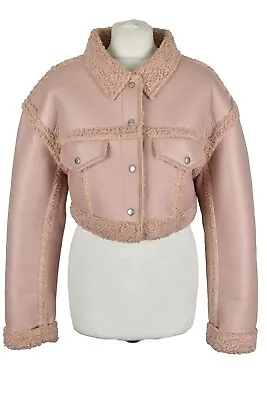 Buy MISTRESS ROCKS Pink Sherpa Padded Jacket Size XS Womens Outerwear Outdoors • 32.37£
