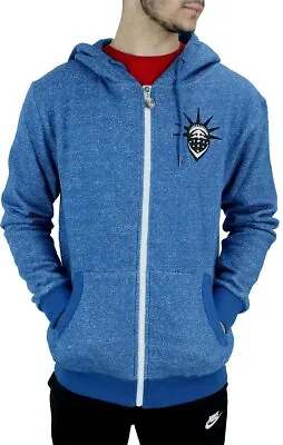 Buy YLD Men's Designer Snowflake Blue Zip Up Hoodie, New Hip Hop Era, Is Time Money • 34.99£
