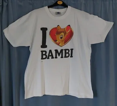 Buy I Heart Bambi Promo T Shirt Large White Disney 2005 Vintage  • 25£