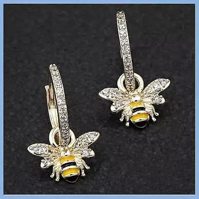 Buy Equilibrium Diamante Hoop Handpainted Bee Earrings • 9.99£
