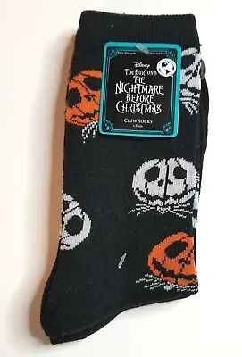 Buy Nightmare Before Christmas Jack Skellington 2 Pair Socks Black Halloween Disney • 9.44£