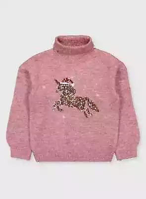 Buy Christmas Pink Sequin Unicorn Jumper - 8 Years • 9.99£