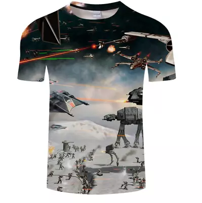 Buy Star Wars Millennium Falcon 3D T-shirts Men Women Fashion Short Sleeve Tee Tops • 16.66£