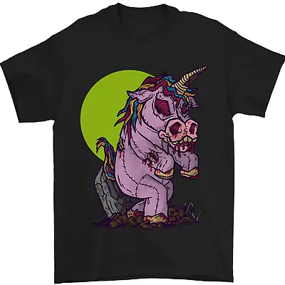 Buy A Zombie Unicorn Funny Halloween Horror Mens T-Shirt 100% Cotton • 8.49£