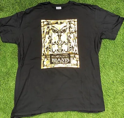 Buy Fantastic Beasts Gold Book Cover T-Shirt Size M • 6£