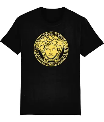 Buy Medusa Head Chic Couture T Shirt Gold & Flames Vintage Fashion Classics • 21.75£