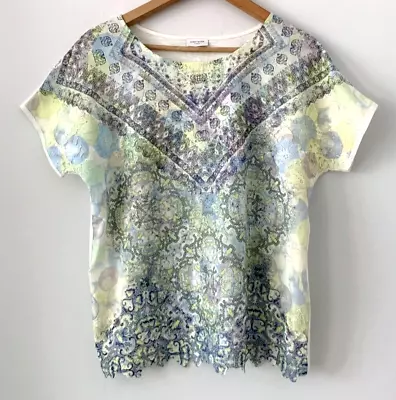 Buy Gerry Webber Collection Relaxed Green Multi- Double Layer Lace Type Top  Size 10 • 19.99£