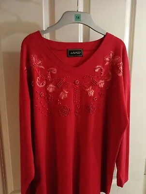 Buy 🌈Sanco Long Sleeve Red T Shirt Size Large 46 Chest 28 Length 🌈 • 0.99£