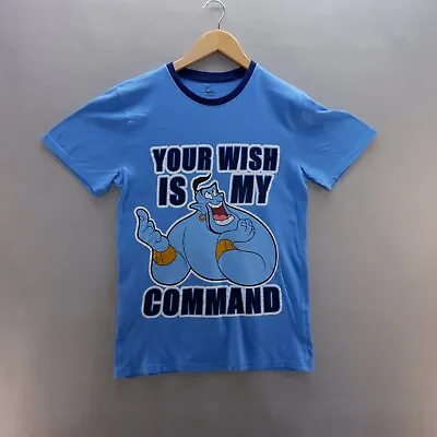 Buy Disney Mens T Shirt Small Blue Graphic Sketch Print Aladdin Short Sleeve  • 8.54£