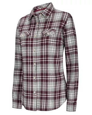 Buy Hoggs Of Fife Eilidh Ladies Flannel Shirt Merlot Cotton Women's Hunting Shooting • 34.75£