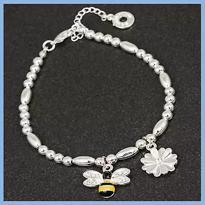 Buy Equilibrium Handpainted Bees Silver Plated Charm Bracelet • 14.99£