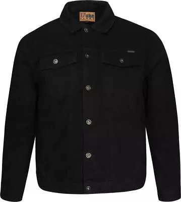 Buy Mens Large & Tall Duke Western Trucker Denim Shirt Jacket Black 3XL-8XL • 44.99£