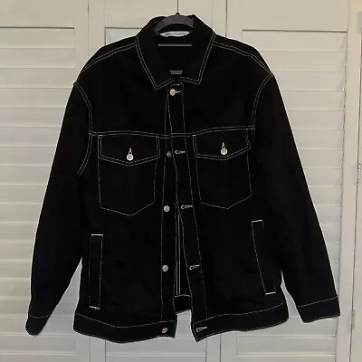 Buy Zara Contrast Stitch Denim Jacket Men M • 0.99£