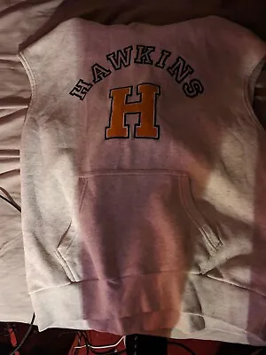 Buy Stranger Things Hawkins Sleeveless Hoodie Size M Smoke Free [uk Seller] • 8£
