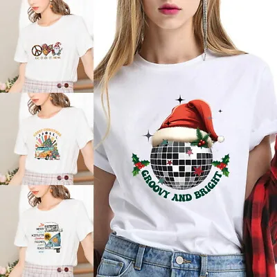 Buy Womens Christmas Tees Funny Xmas Themed T-shirts Funky Festive Prints S-XXL UK • 5.99£