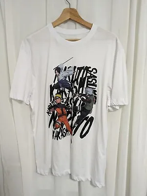 Buy Naruto Shippuden Collection Mens Shirt Size XL Graphic Print Anime White • 9.99£