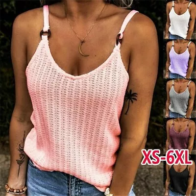 Buy Womens Sleeveless Loose Vest T Shirt Ladies Summer Cami Camisole Blouse Tops Tee • 7.99£