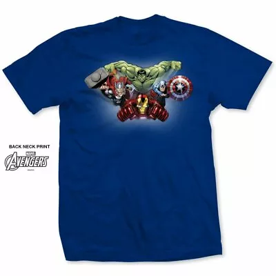 Buy Marvel Comics Rock Off Unisex Tee: Avengers Assemble Character Fly Blue XXL • 12.99£