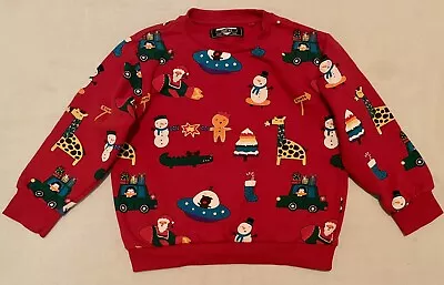 Buy NEXT Boys 5-6 Years Red Christmas Jumper 100% Cotton BNWOT • 6.99£