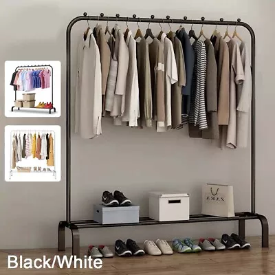 Buy Heavy Duty Clothes Rail Metal Garment Hanging Rack Display Stand Shoes Shelf UK • 12.39£