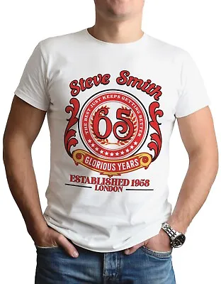 Buy 65th Birthday T-Shirt Men's Personalised Custom Name & Place 65 Gift For Him • 13.95£