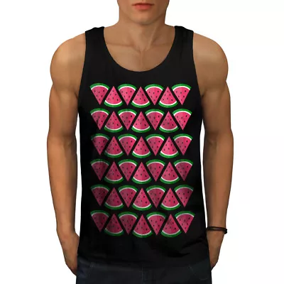 Buy Wellcoda Watermelon Piece Mens Tank Top, Summer Active Sports Shirt • 15.99£