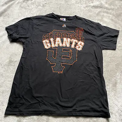 Buy San Francisco Giants Tshirt Mens Large Black Spellout Majestic USA Baseball MLB • 9.44£