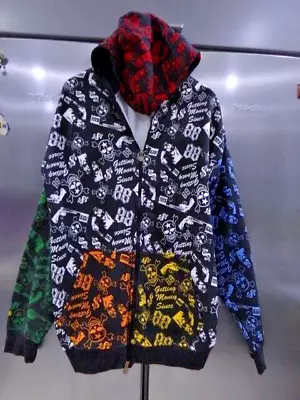 Buy Hoodie BNWT VTG Street Wear Art XL Graphic Geometric Zip Front Ak::cess Grunge • 36.09£