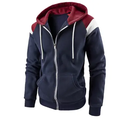 Buy Men's Thermal Up Hooded Zip Cardigan Men Warm Sport Fleece Hoodie Long Sleeve ⭐ • 22.05£