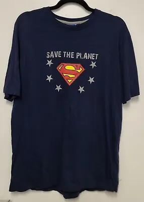 Buy Superman Save The Planet Mens T-shirt Size M Very Good Condition • 4£