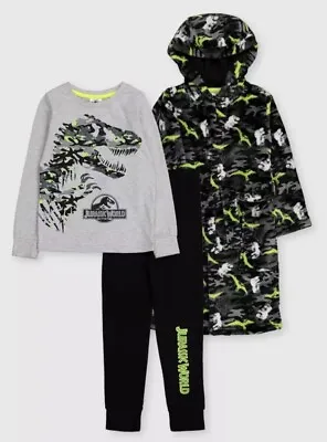 Buy TU Boys Jurassic World Pyjamas And Dressing Gown 4-5 Years New • 16£