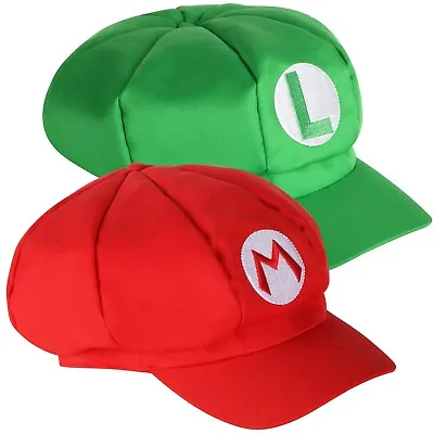 Buy Super Mario And Luigi Hats X2 Halloween Cosplay Caps Christmas Gift For Gamers • 12.99£