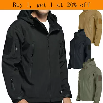 Buy Men Waterproof Tactical Soft Shell Jacket Army Military Jacket Coat Windbreaker • 20.99£