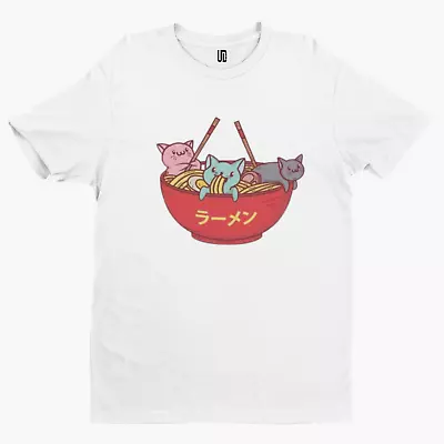 Buy Anime Ramen Cats T-Shirt - Cartoon Tee TV Film Anime Retro Manga Japanese Tokyo • 8.39£