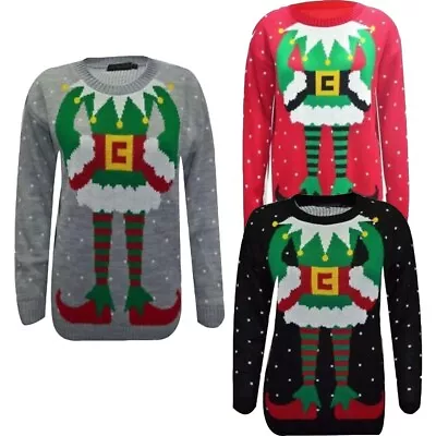 Buy Ladies Women XMAS Top Sweater Knitted Vintage Christmas Jumper Joker Design • 12.99£